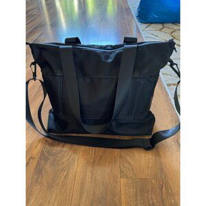 GOGO Large Black Nylon Tote Bag Water Resistant Crossbody Paige Carryall Bag